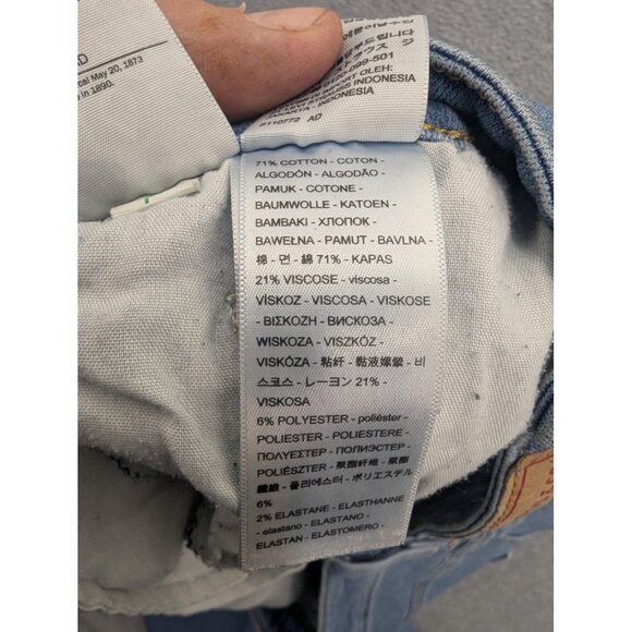 Levis 726 Flare Jeans Womens 34 34x32 Light Wash Distressed High Rise Stretch - Picture 15 of 16